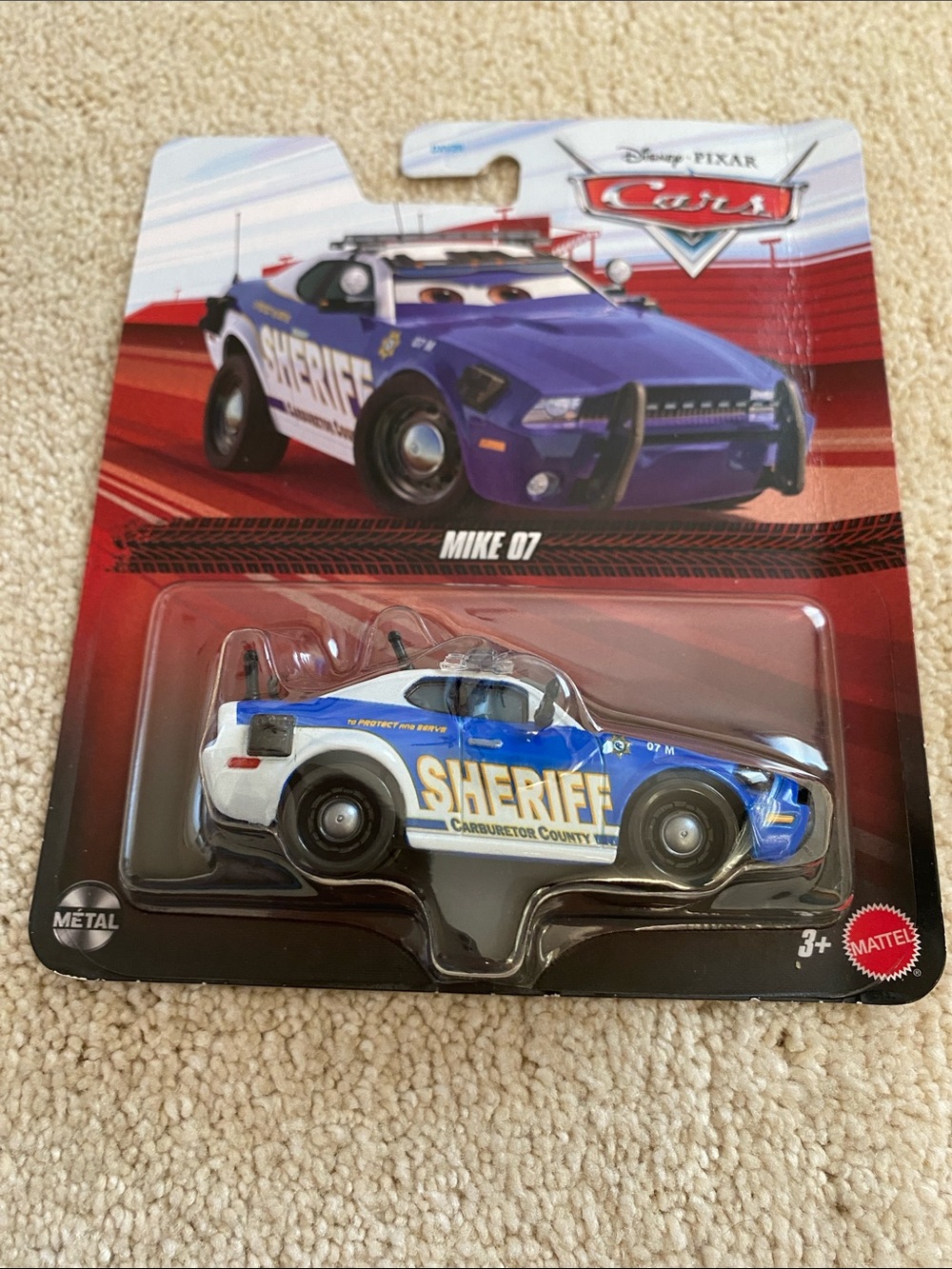 Mattel Blue & White Cars Mike 07 Sheriff Die-Cast Vehicle